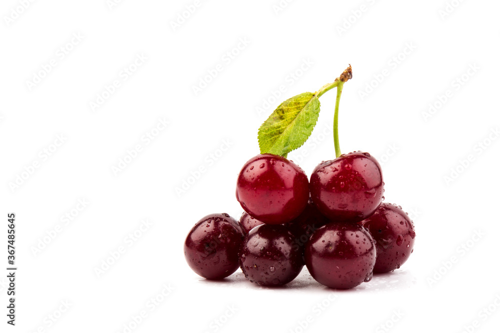 Сherry berries isolated on white background. With clipping path. Сherry berries isolated on white background. With clipping path.