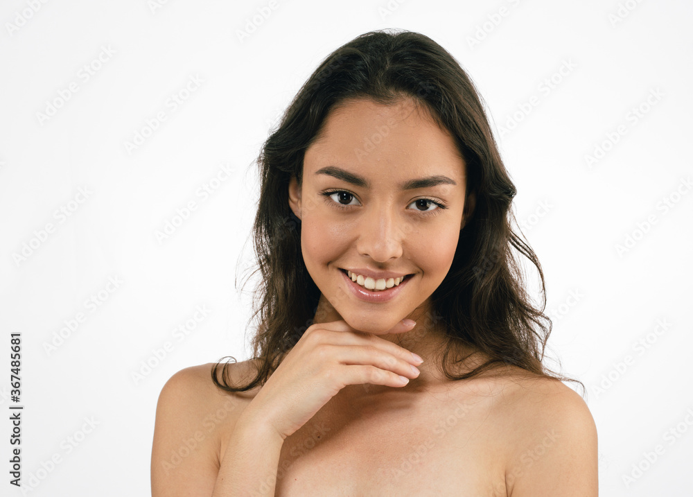 Female face beauty skin and teeth smile Female face beauty skin and teeth smile