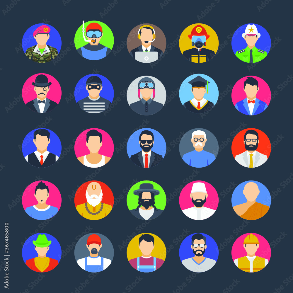 Flat Icon Set of Avatars Flat Icon Set of Avatars