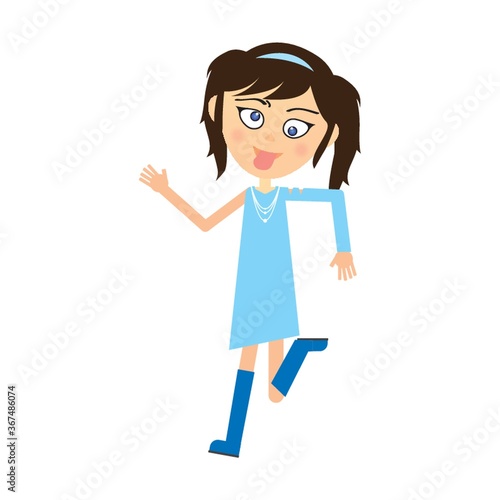 playful girl dancing