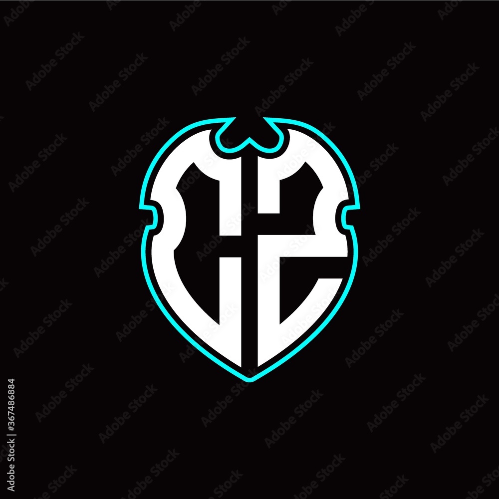 C Z Initial logo design with a shield shape C Z Initial logo design with a shield shape