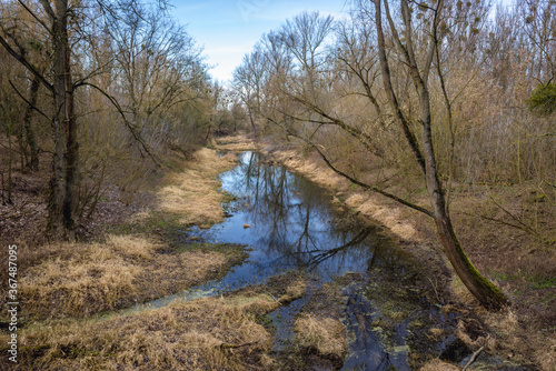 Vistula river arm in Torun, Kuyavian Pomeranian Voivodeship of Poland