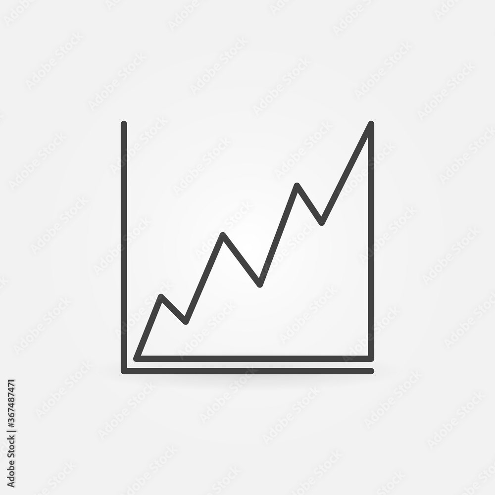 Graph vector concept minimal icon or symbol in thin line style Graph vector concept minimal icon or symbol in thin line style