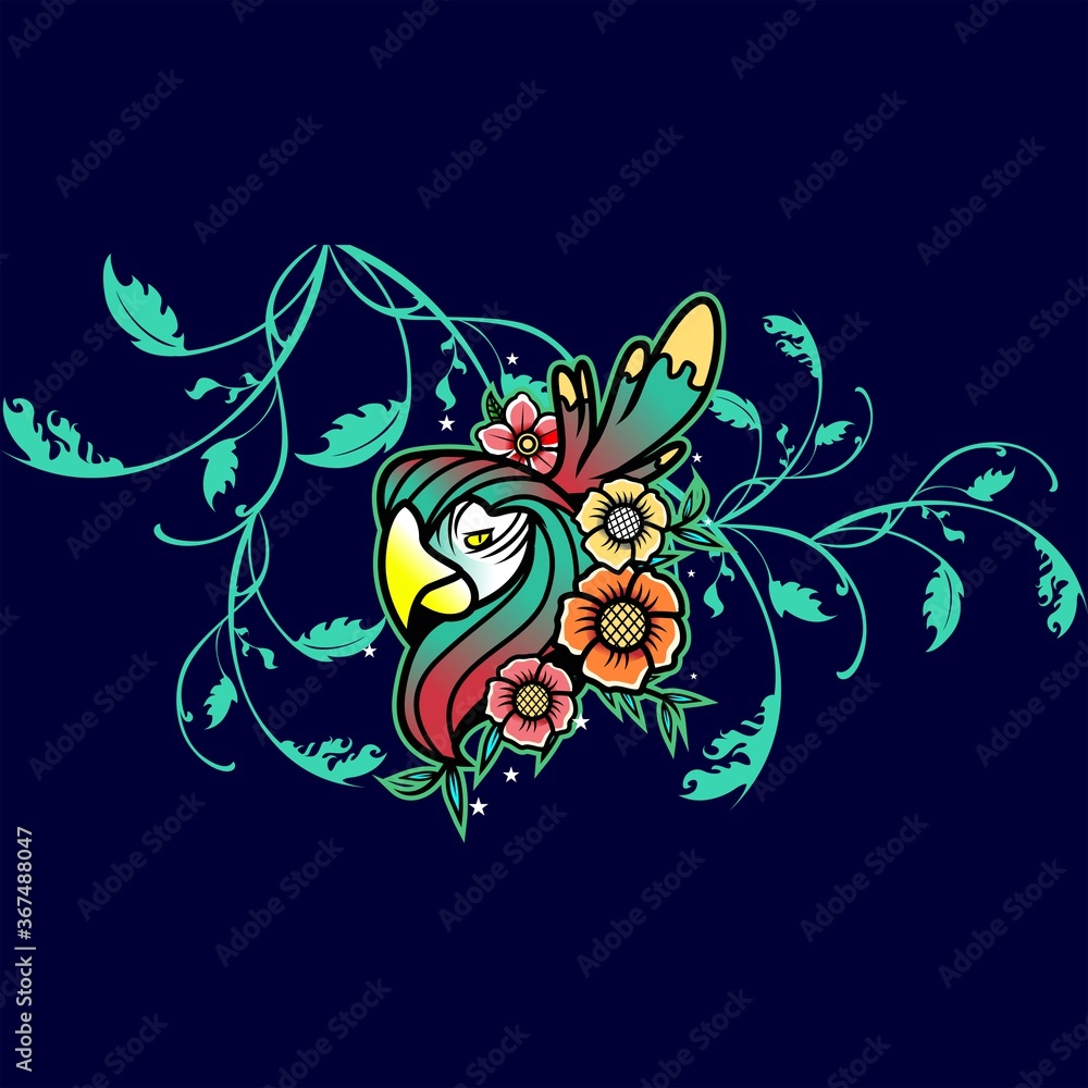 Beauty Bird Leaf Flower Background Beauty Bird Leaf Flower Background