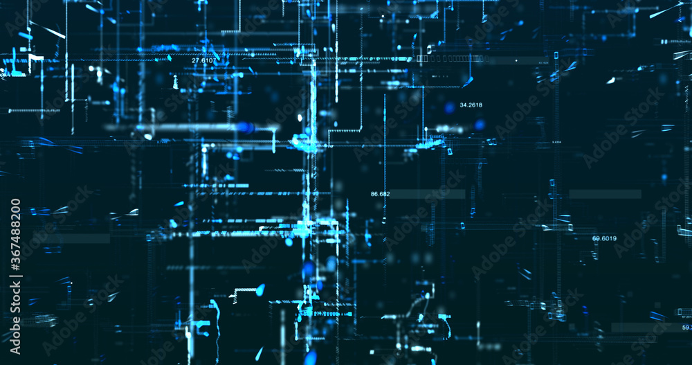 Fototapeta premium Abstract digital network data background, 3D rendering illustration