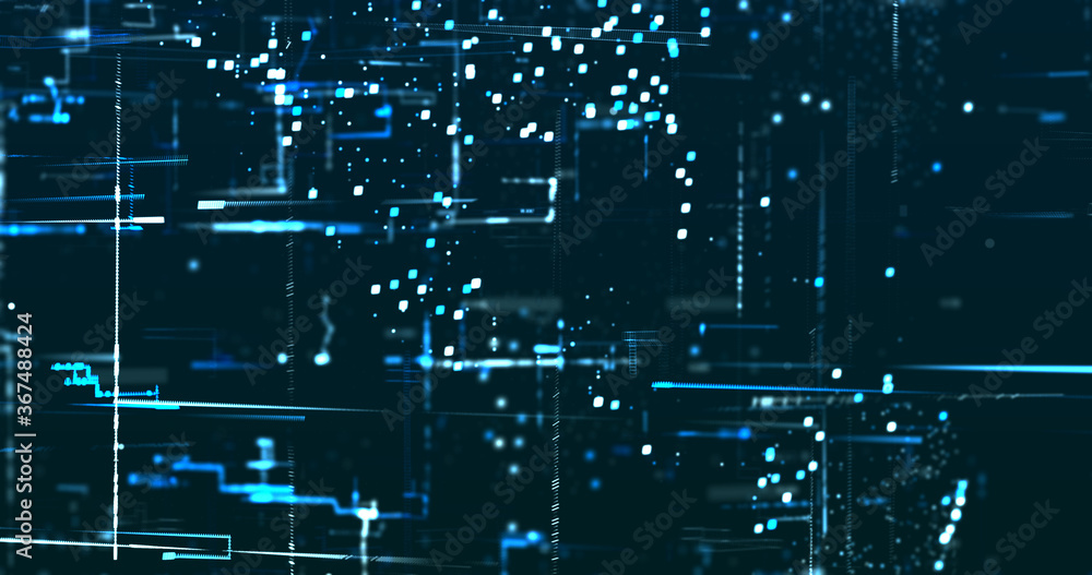 Fototapeta premium Abstract digital network data background, 3D rendering illustration