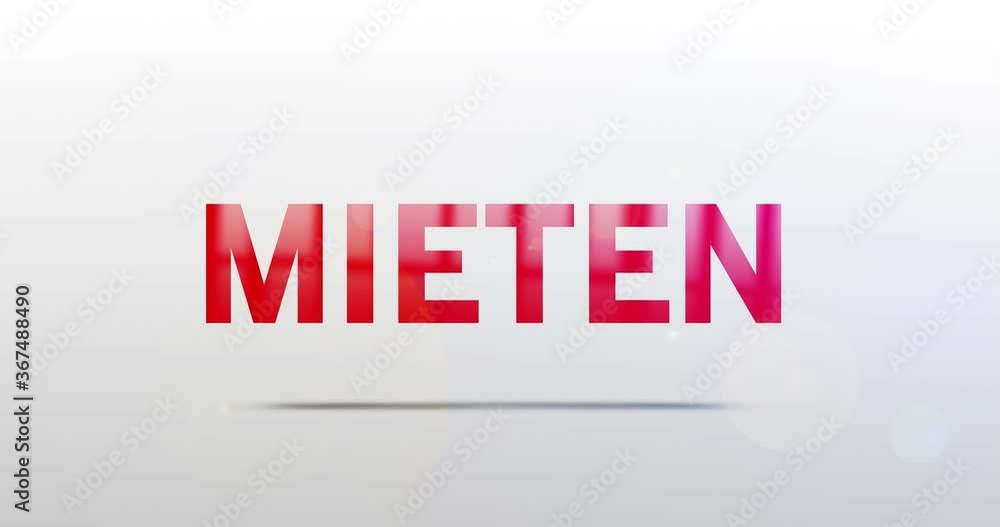 Mieten. Partikel Logo. Text Animation. Rotes Logo auf Hintergrund weiß/grau. Drehung. Hochwertiges 4k Video Mieten. Partikel Logo. Text Animation. Rotes Logo auf Hintergrund weiß/grau. Drehung. Hochwertiges 4k Video