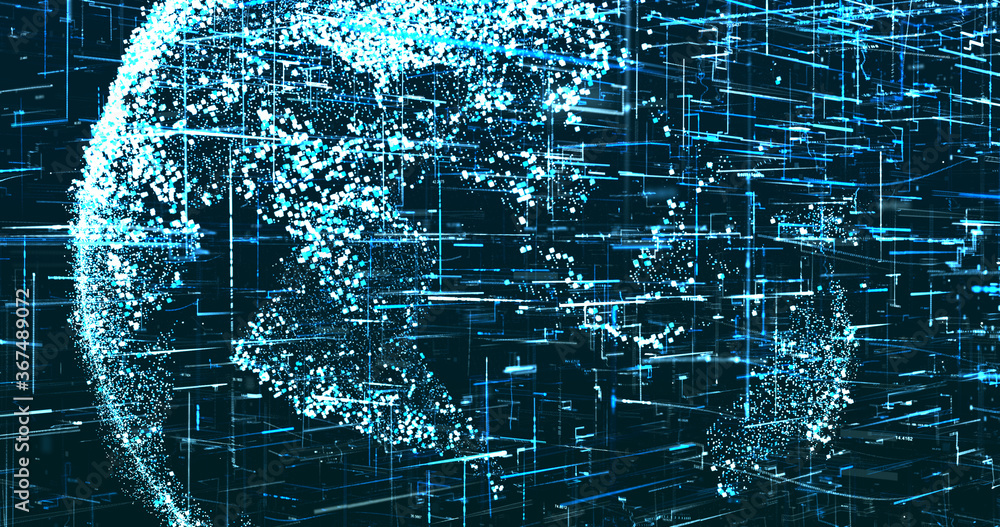 Naklejka premium Abstract digital network data background, 3D rendering illustration