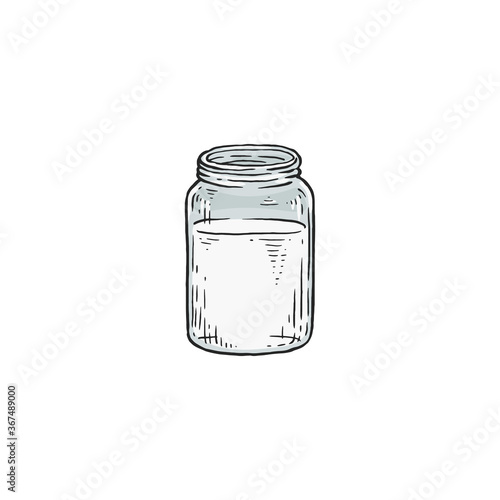 Coconut milk for ketogenic diet, cartoon sketch vector illustration isolated.