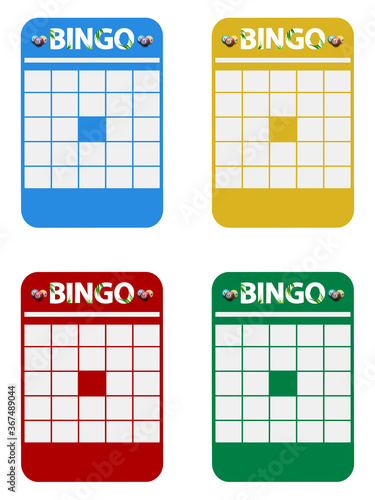 Blank multicolor bingo cards