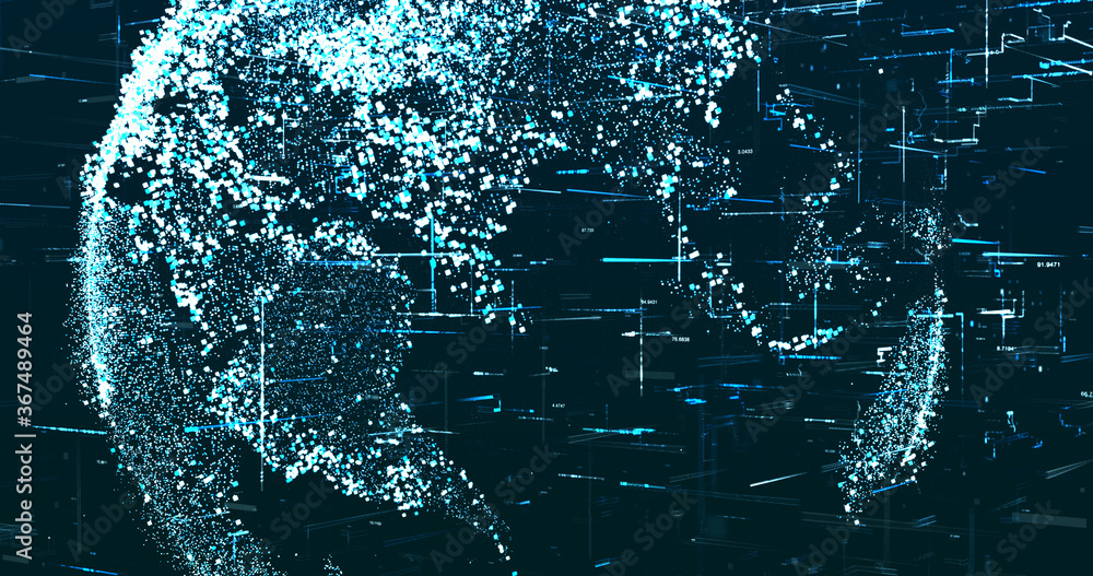 Obraz premium Abstract digital network data background, 3D rendering illustration