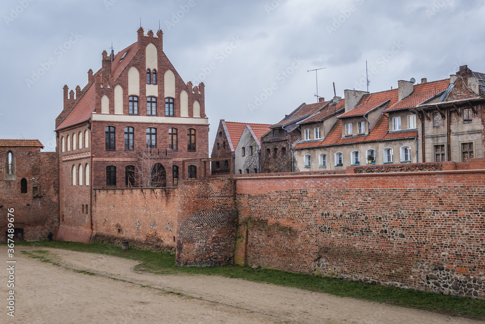 Brotherhood of St George late medieval building seen from moat in historic part of Torun city in north central Poland