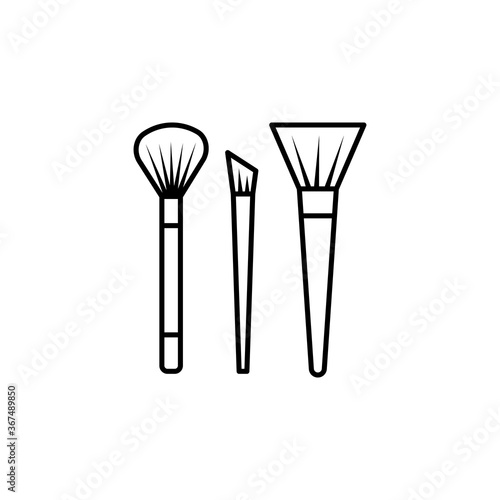 brushes line icon. Signs and symbols can be used for web, logo, mobile app, UI, UX