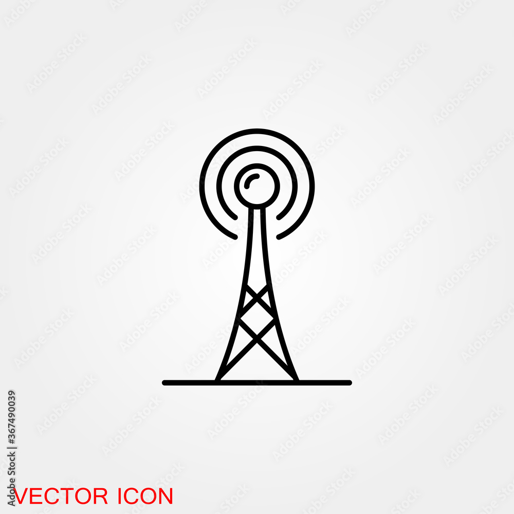 Antenna icon. Radar satellite dish - Vector icon Antenna icon. Radar satellite dish - Vector icon