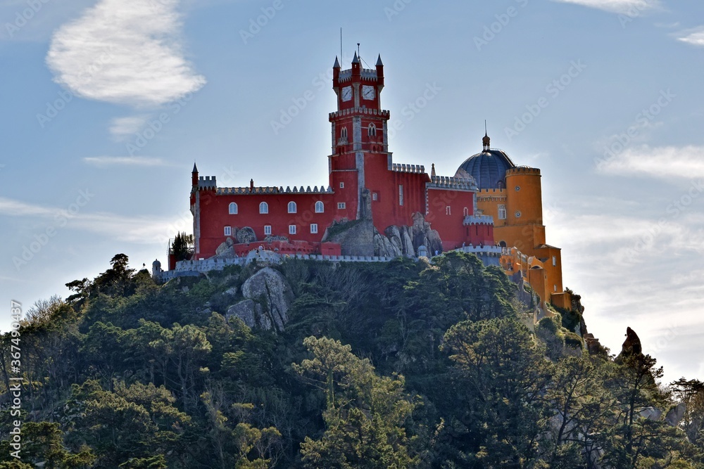 view of the castle of sintra from afar