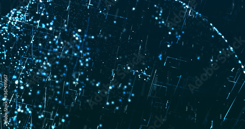 Abstract digital network data background, 3D rendering illustration
