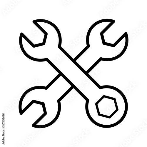 wrench - metal spanner icon vector design template