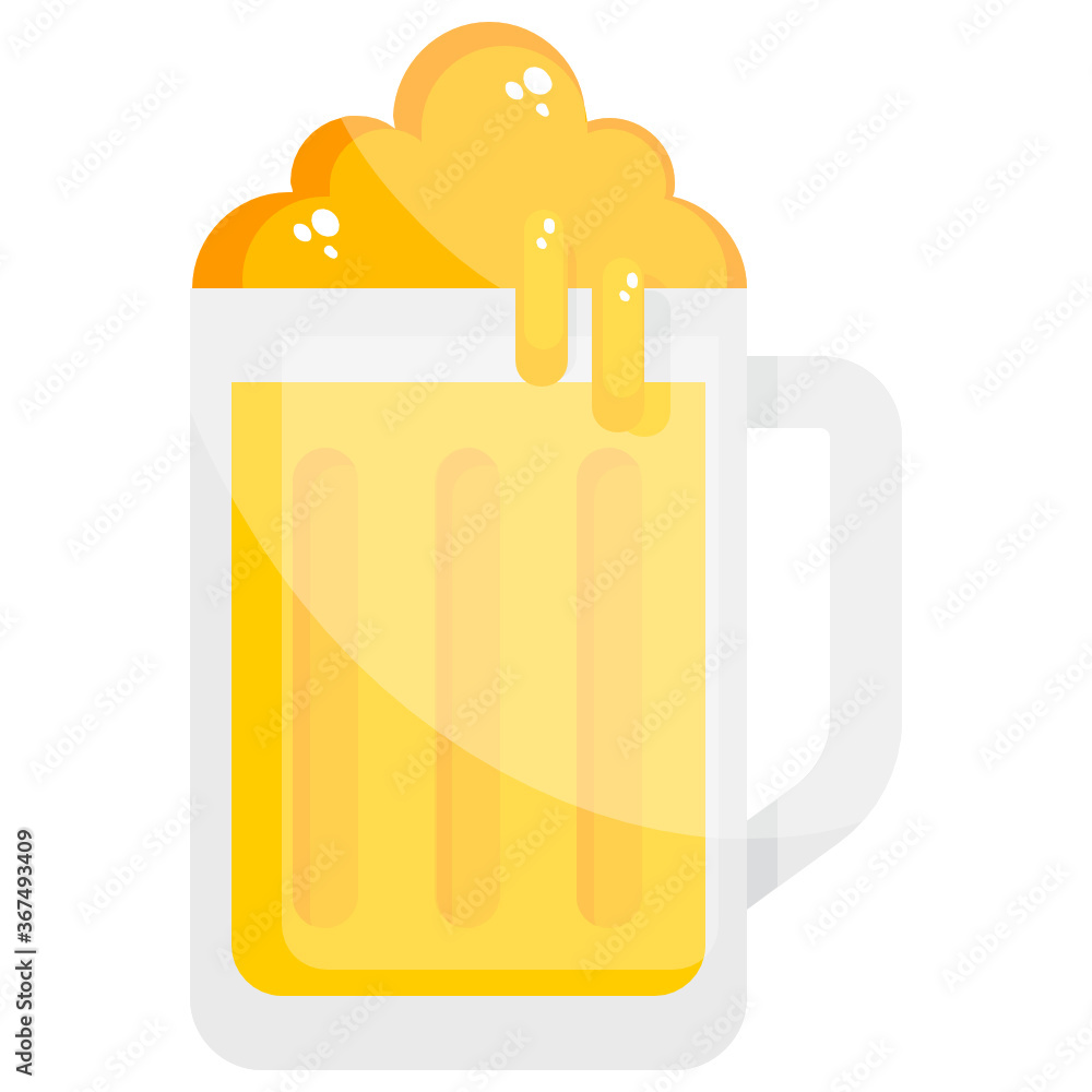Beer stein icon design, flat vector of beer mug
Beer stein icon design, flat vector of beer mug