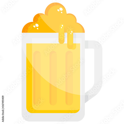 
Beer stein icon design, flat vector of beer mug 
