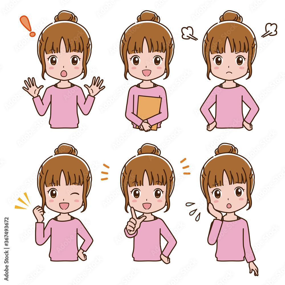 Illustrations of women in various poses Illustrations of women in various poses