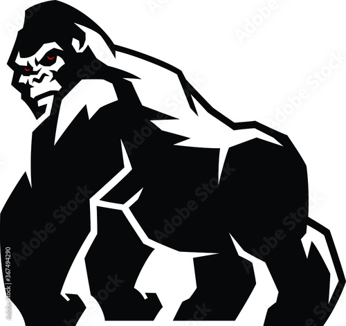 Simple Illustration of Silverback Gorilla 