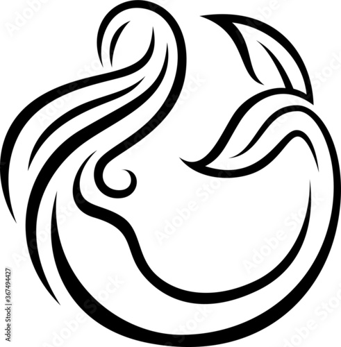 Mermaid Abstract Design Simple Vector