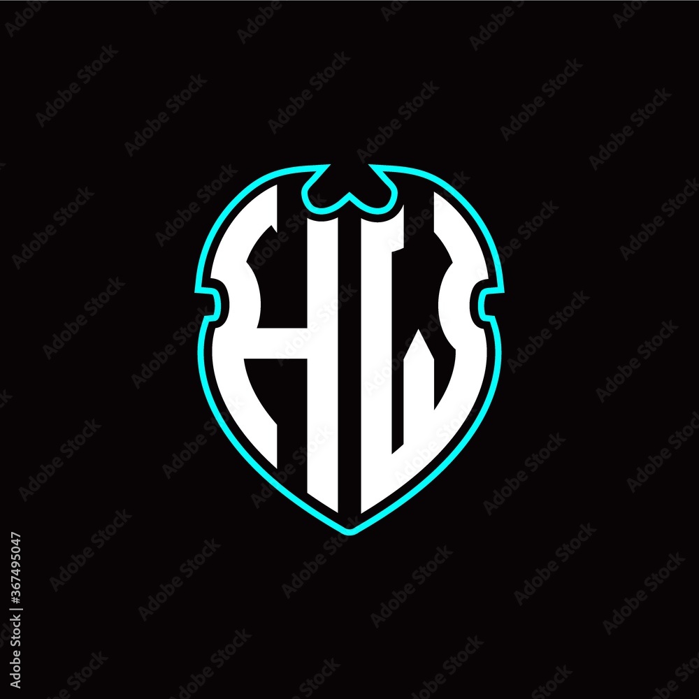 H W Initial logo design with a shield shape H W Initial logo design with a shield shape
