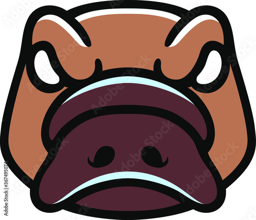 Simple Vector of A Angry Platypus