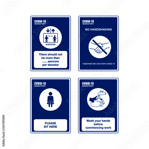 physical distancing sign - illustraton