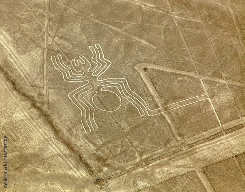 Photos Spider geoglyph, Nazca mysterious lines and geoglyphs