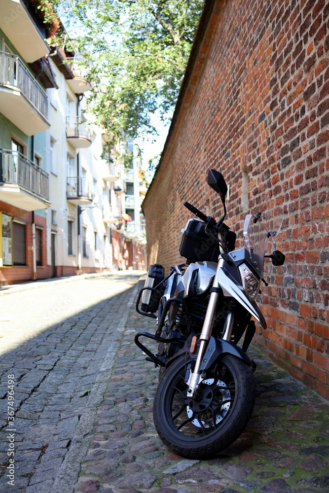 Motorcycle on the street, Torun ,Poland