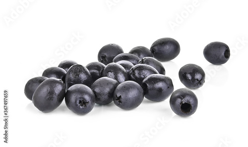 black olives on a white background © evegenesis