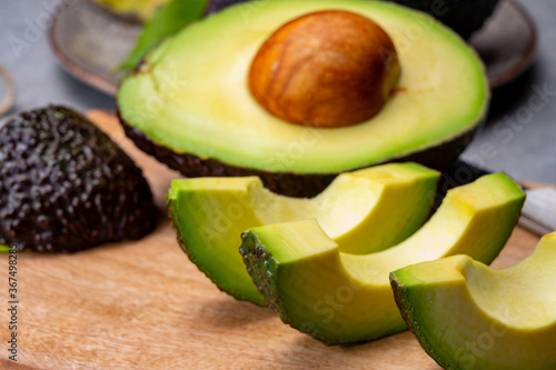 Healthy food, fresh ripe hass avocado from Peru