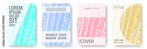 Cover page design templates set.