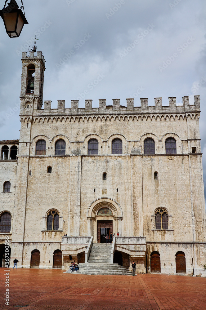 Building in the main square in Gubbio, Italy