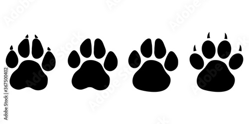 Paw print cat, dog, puppy pet . Flat style - stock vector.
