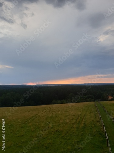 sunset watched on the meadow