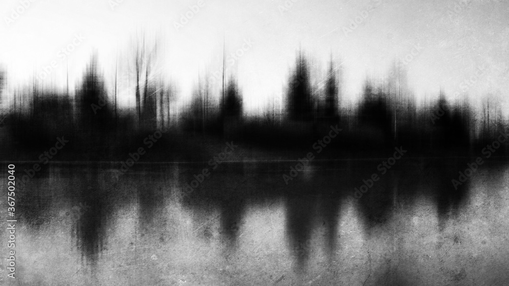 Scary horror forest, halloween wallpaper, grainy old photograph