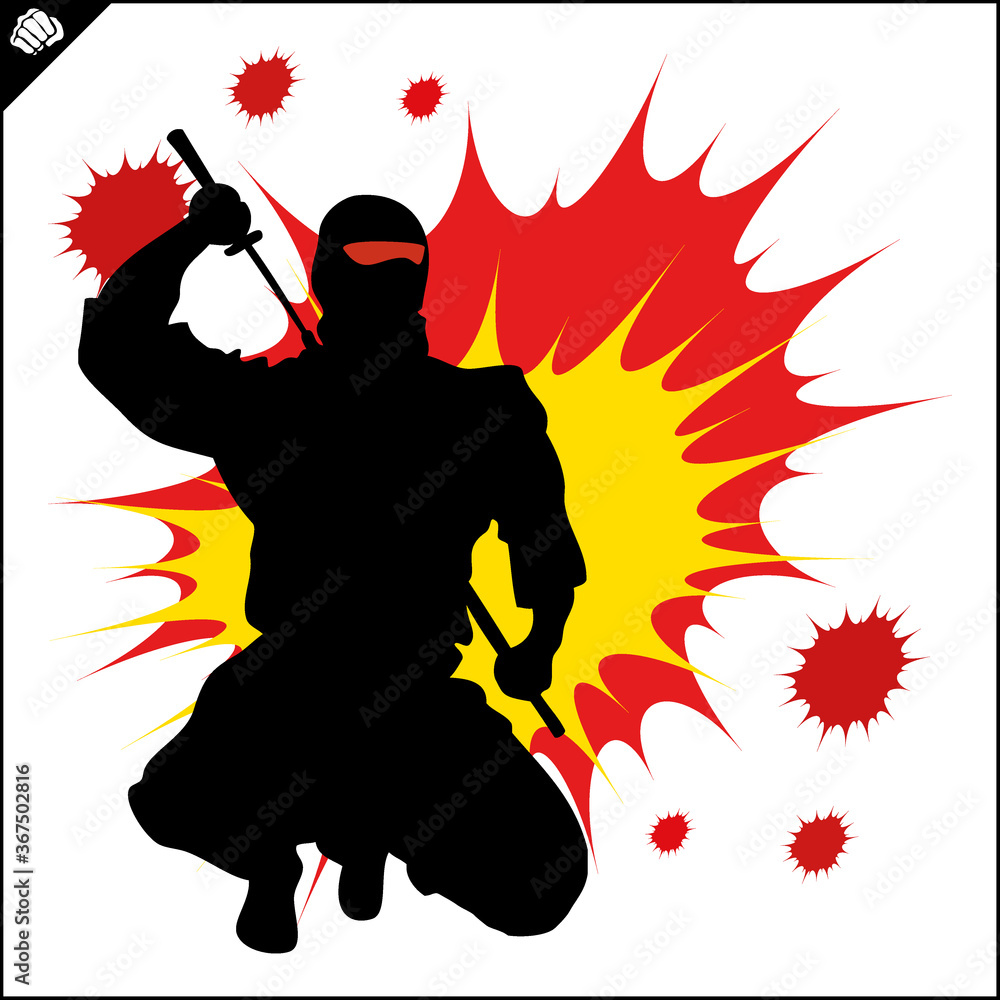 Japan ninja warrior colored simbol design. Karate emblem. Stock Vector ...