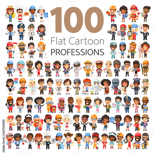 Professions Flat Characters Big Collection