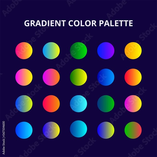 Gradient Vibrant gradient color palette vector colorful swatches