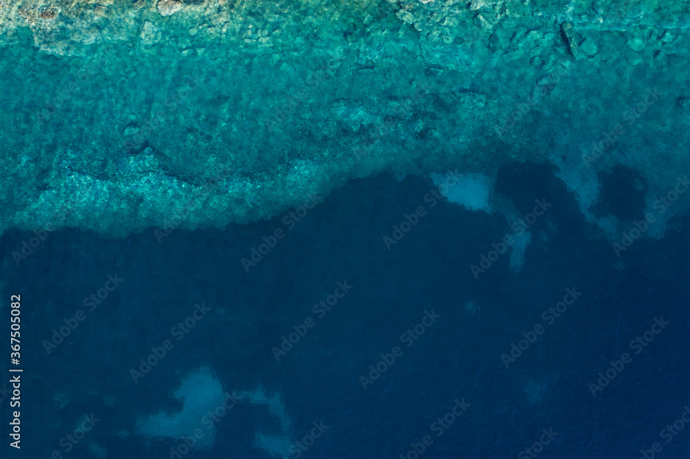 Fototapeta premium Abstract background of turquoise water-aerial view