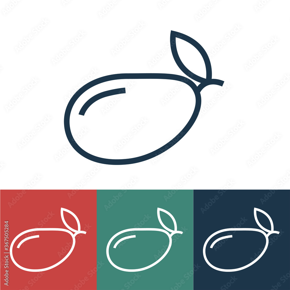 Linear vector icon with mango