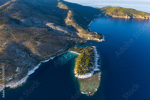 Thassos,a beautiful Greek island seen from a drone photo