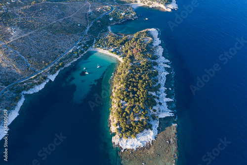 Thassos,a beautiful Greek island seen from a drone photo