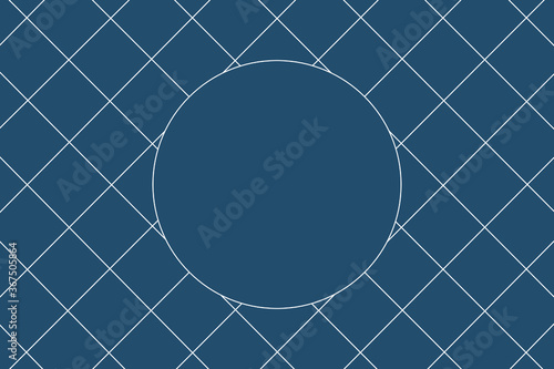 Blue circle and intersecting white lines grid pattern