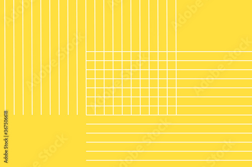 White perpendicular parallel grid line pattern on a yellow background vector