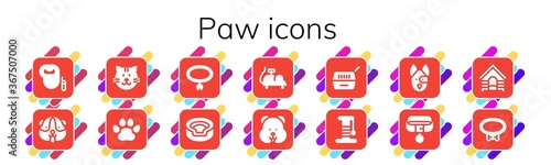 Modern Simple Set of paw Vector filled Icons