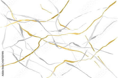 Art abstract marble print imitation. Vector gray and gold illustration.