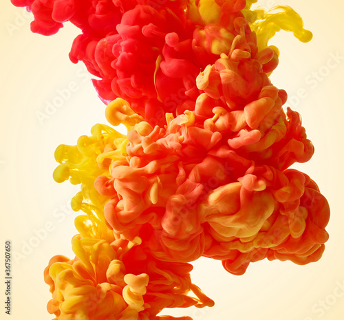 Red and yellow paint splash background